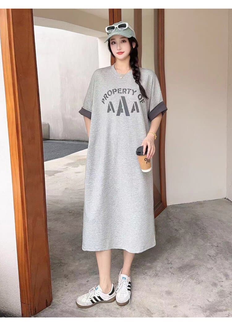 2026 여름 새로운 임산부 드레스 빛 럭셔리 고급 센스 알파벳 티셔츠 임산부 드레스 상세 이미지 12