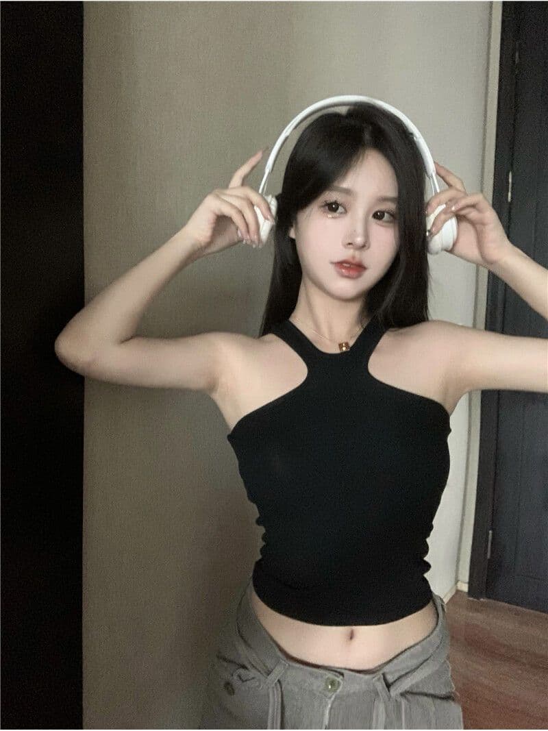 모달 원단 260 그램 불규칙 슬립 여름 비스듬한 어깨 이미지 2