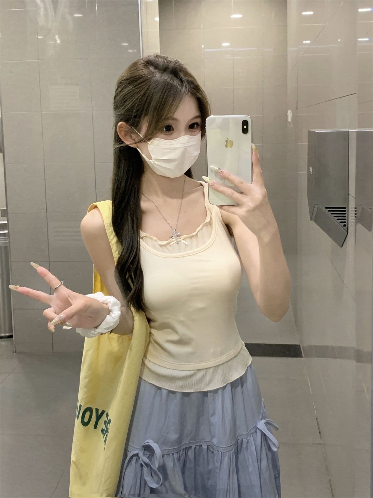 모달 원단 260 그램 페이크 레이어드 캐미솔 맨위 상세 이미지 10