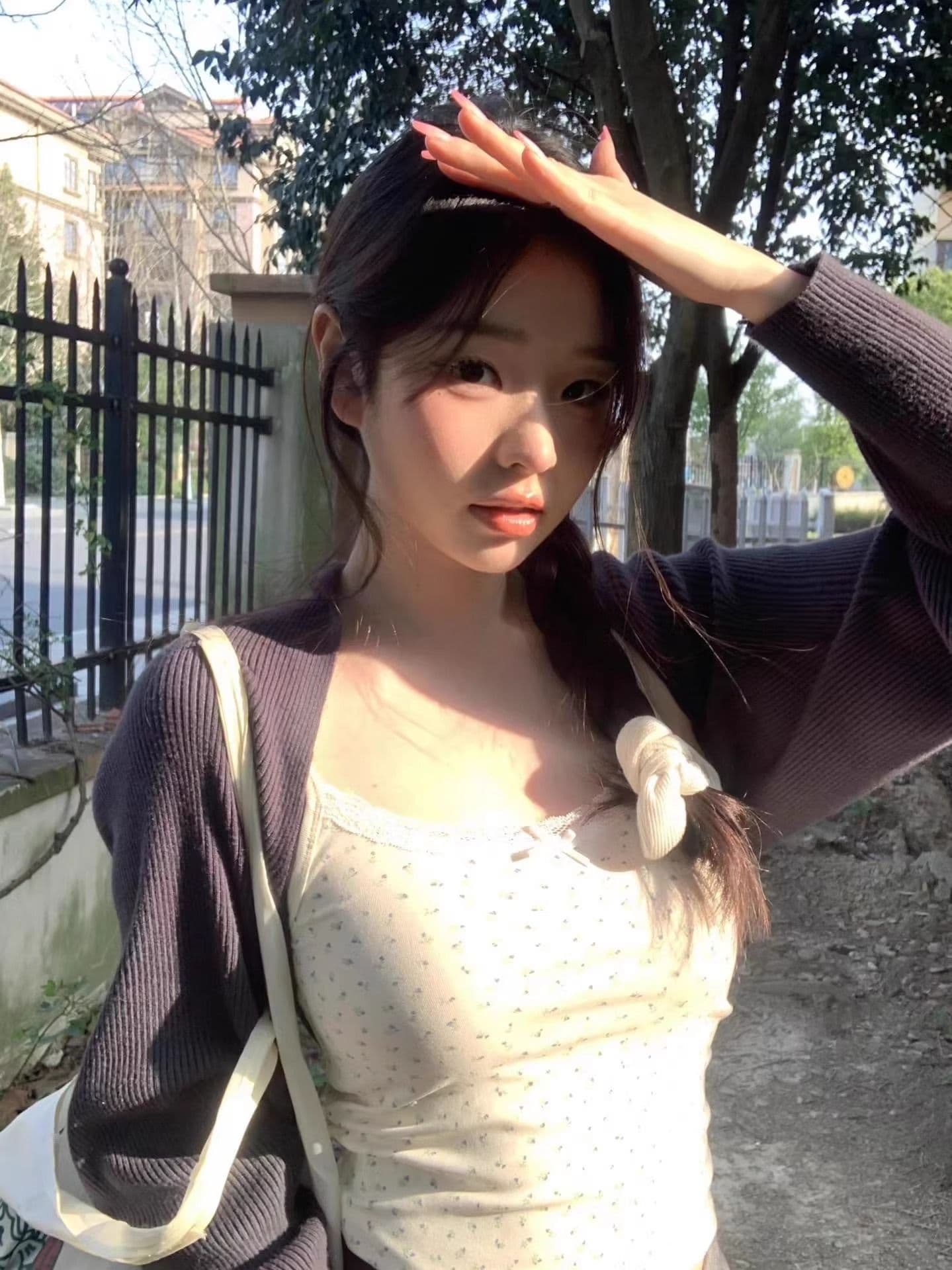 40 순면 210 그램 달콤한 핫걸 꽃무늬 작은 슬링 조끼 레이스 상세 이미지 5