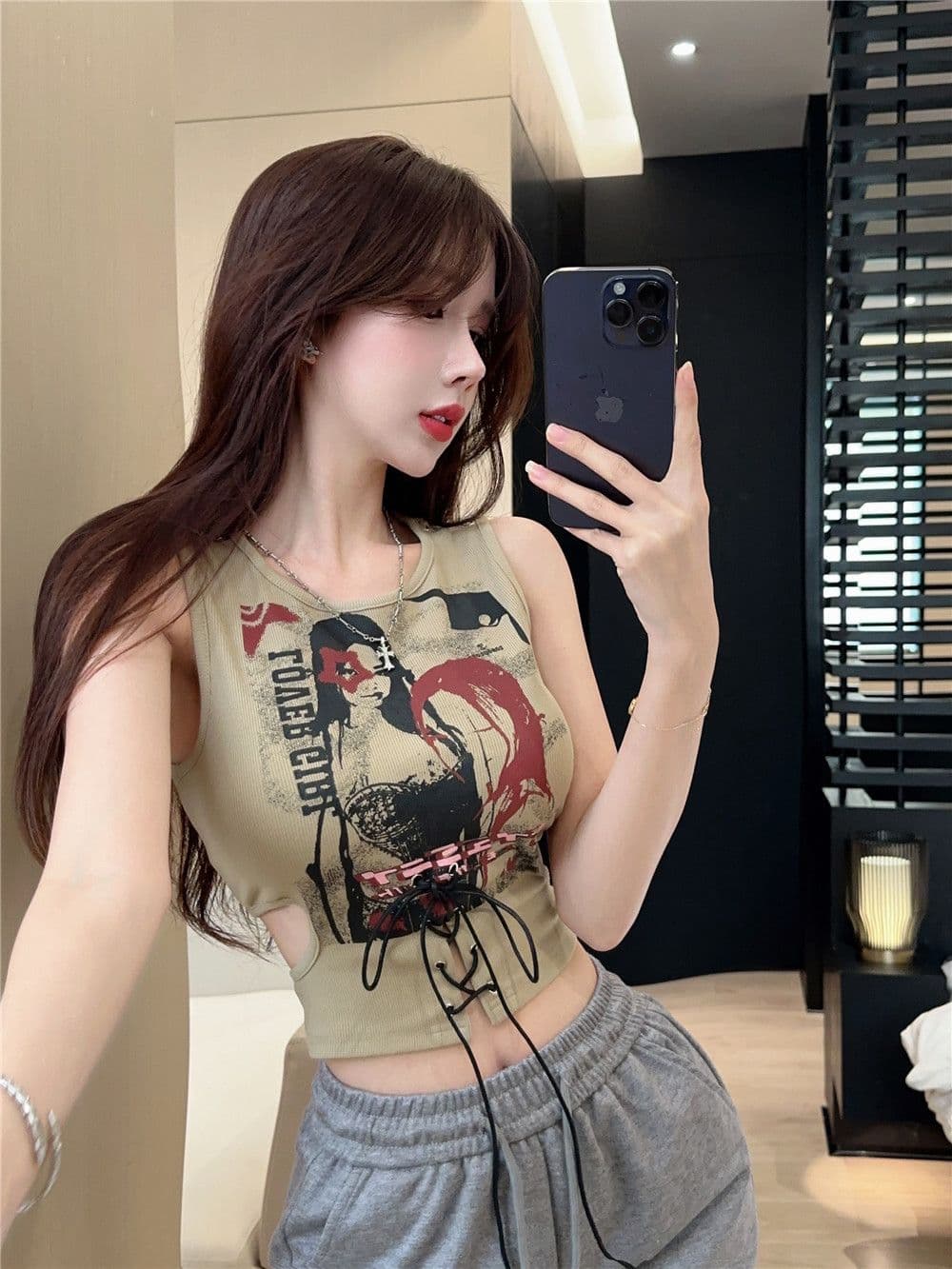 모달 원단 260 그램 홀로우 아웃 프린트 슬립 인사이드 가져 가라. 상세 이미지 5