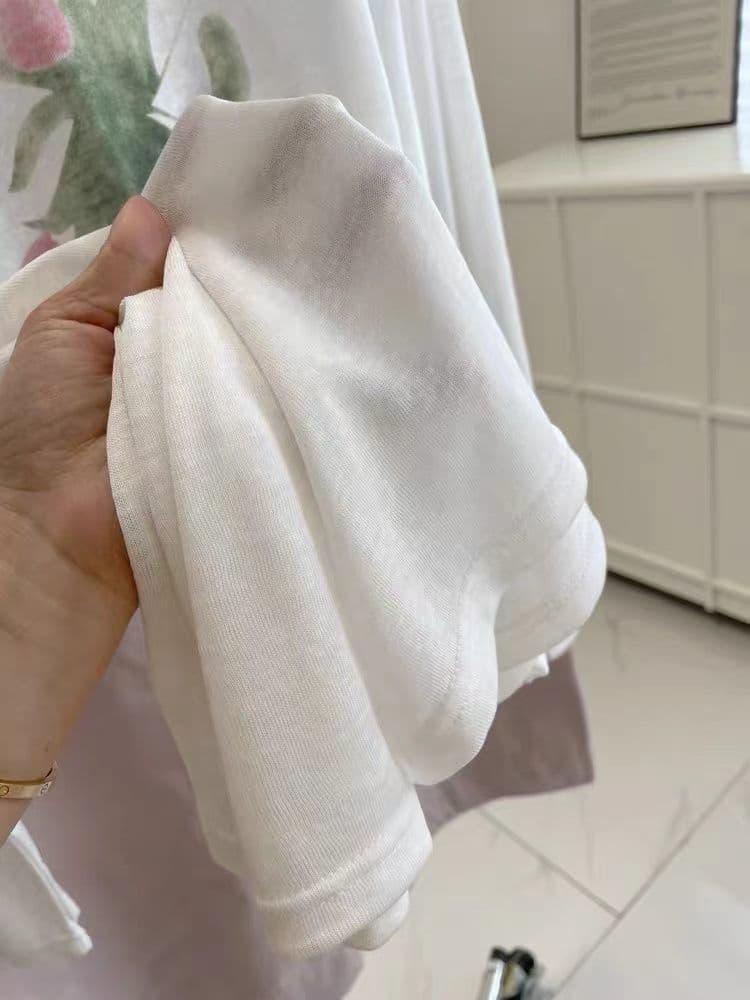 빅 사이즈 240 kg 핑크색 튤립 한 부서 얇고 가벼운 긴팔 태양 보호 셔츠 여성 상세 이미지 5