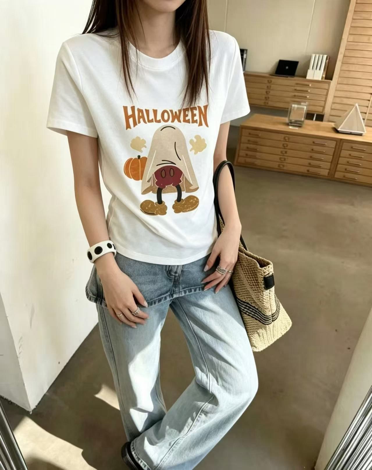 있음 선적 여름 새로운 패션 미니멀리즘 캐주얼 라운드 넥 슬림해 보이는 다용도 만화 프린트 반팔 티셔츠 맨위