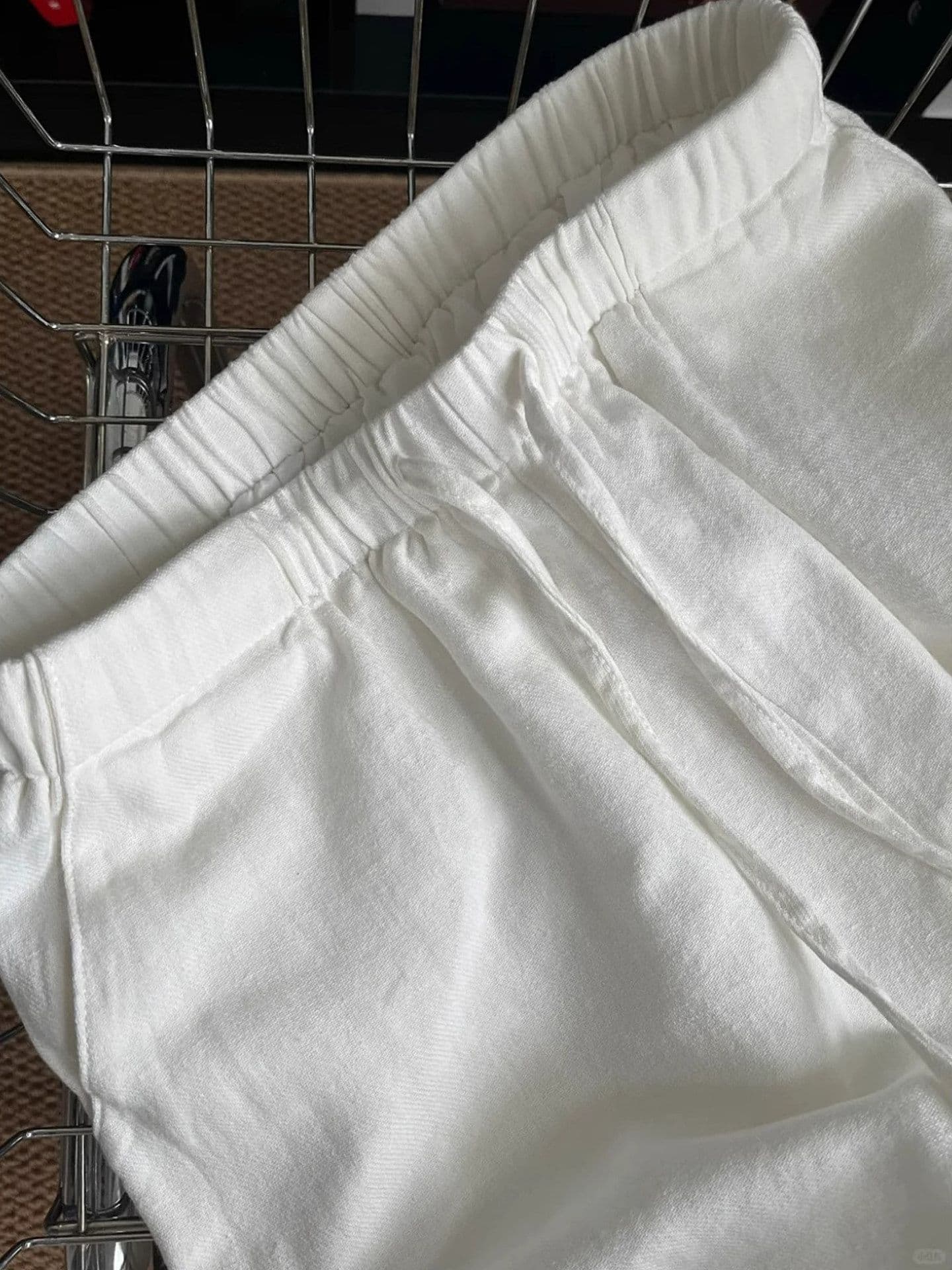 원본 원단 네리 240 kg 화이트 주간 실크 아마 캐주얼 바지 여성 오래된 돈 바람 와이드 레그 팬츠 이미지 4