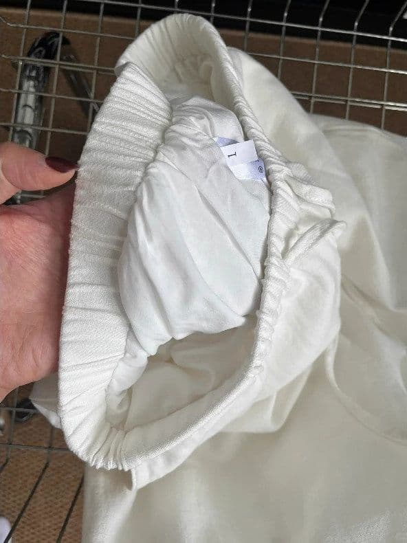 원본 원단 네리 240 kg 화이트 주간 실크 아마 캐주얼 바지 여성 오래된 돈 바람 와이드 레그 팬츠 상세 이미지 5