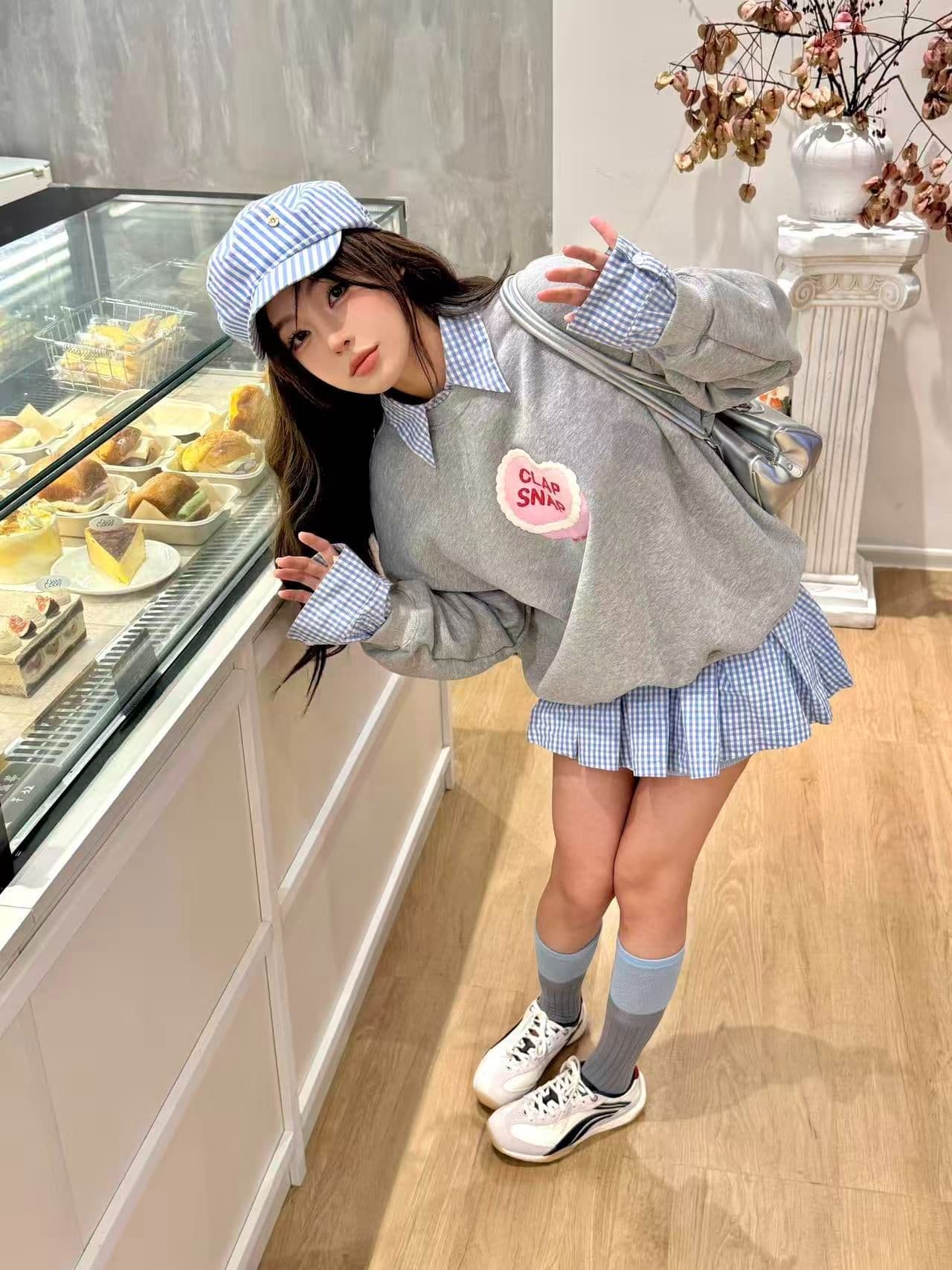 후아 면 복합 얇은 스타일 320 그램 털이 있는 420g 헝겊 프린트 루즈핏 라운드 넥 후드티 여성
