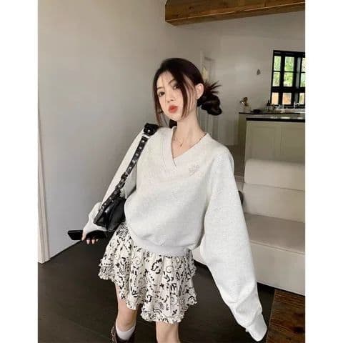 후아 면 복합 우유 실크 cvc 면 300 그램 쇼트 스타일 후드티 루즈핏 상세 이미지 1