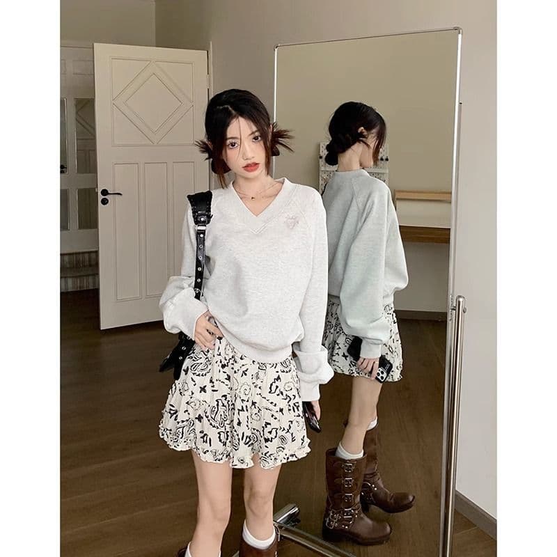 후아 면 복합 우유 실크 cvc 면 300 그램 쇼트 스타일 후드티 루즈핏 상세 이미지 4