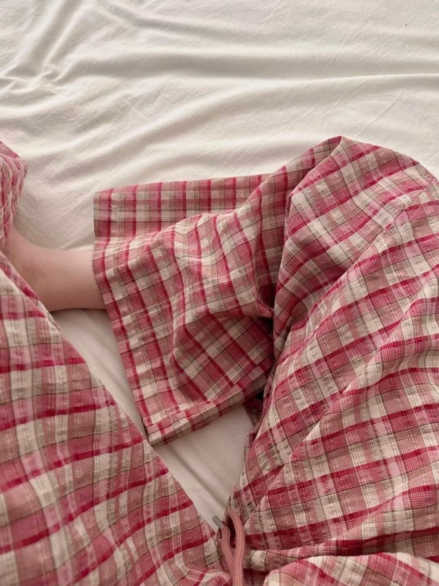 느슨함 센스 한 부서 달콤함 체크무늬 루즈핏 와이드 레깅스 바지 여름 느긋한 바람 도루 센스 하이웨이스트 캐주얼 굴곡 바지 상세 이미지 7