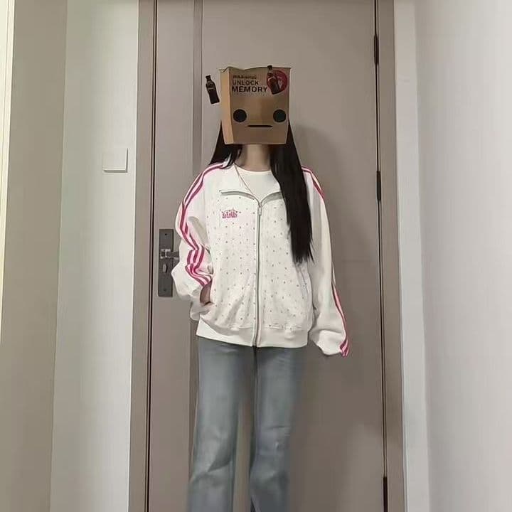 얇은 스타일 털이 있는 클립 칼라 것 타이로드 자수 순수한 Mianhua 면 복합 지퍼 후드티 여성 상세 이미지 10