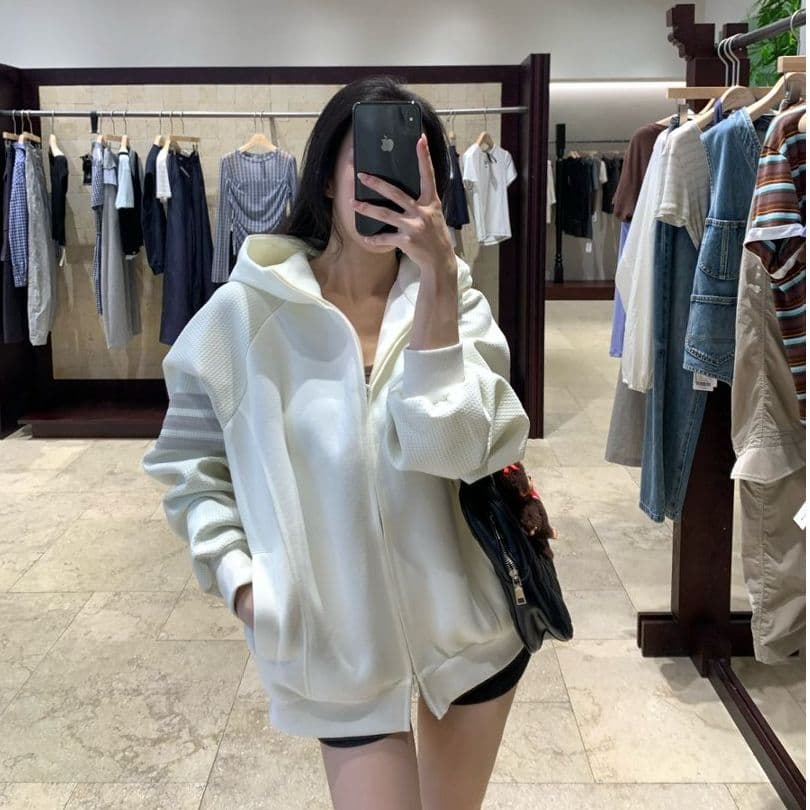 실사 한 부서 느긋한 느슨함 센스 후드 티 스웨터 여성 가을 작은 대중 루즈핏 카디건 코트 맨위 이미지 2