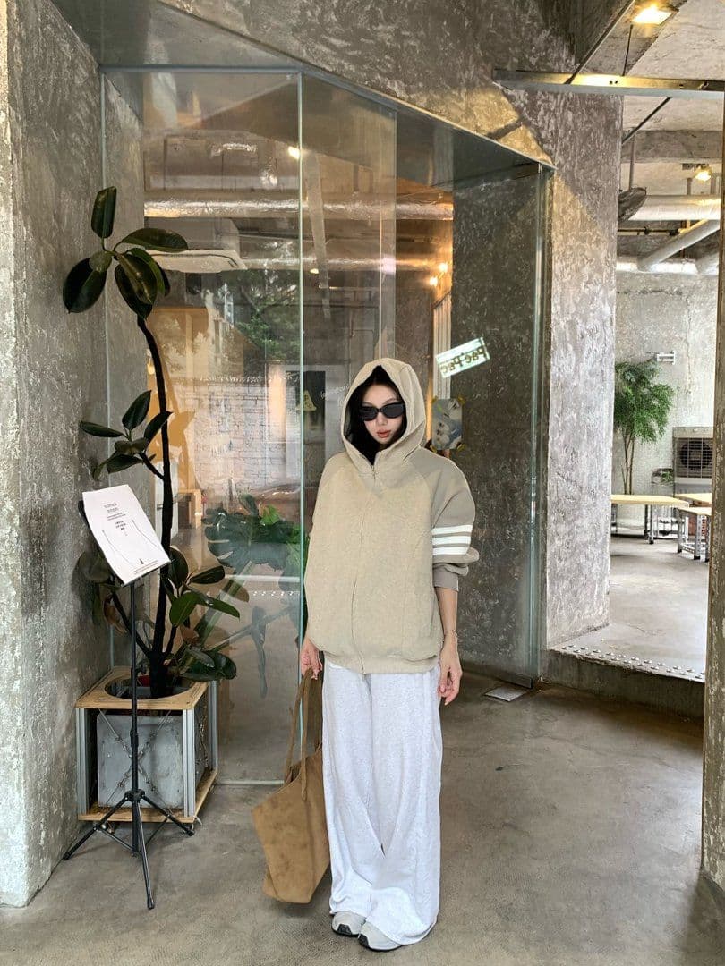 실사 한 부서 느긋한 느슨함 센스 후드 티 스웨터 여성 가을 작은 대중 루즈핏 카디건 코트 맨위 상세 이미지 11