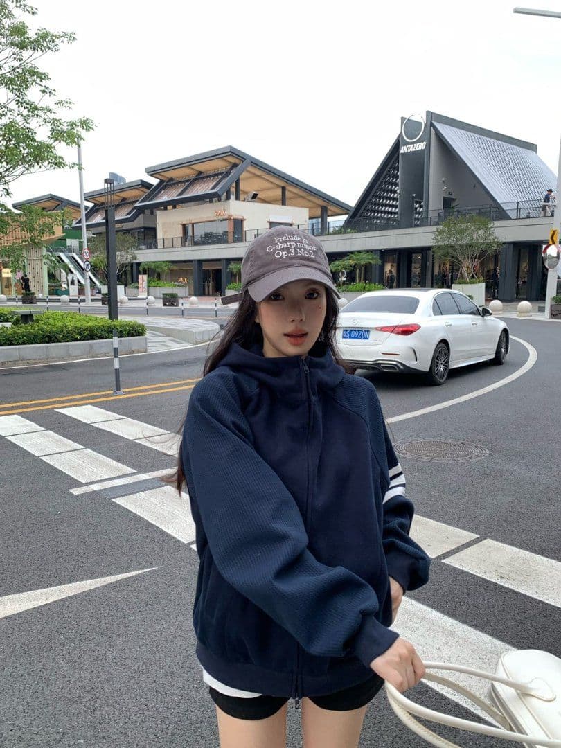 실사 한 부서 느긋한 느슨함 센스 후드 티 스웨터 여성 가을 작은 대중 루즈핏 카디건 코트 맨위 상세 이미지 15