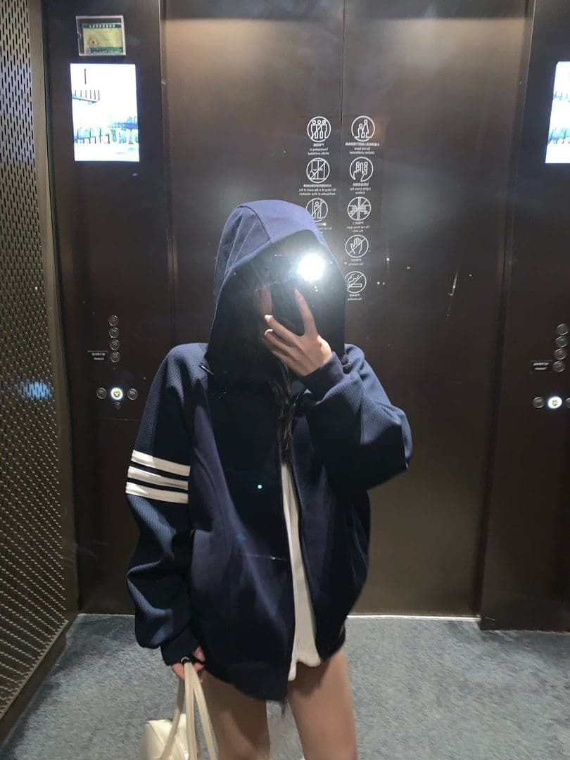 실사 한 부서 느긋한 느슨함 센스 후드 티 스웨터 여성 가을 작은 대중 루즈핏 카디건 코트 맨위 상세 이미지 18
