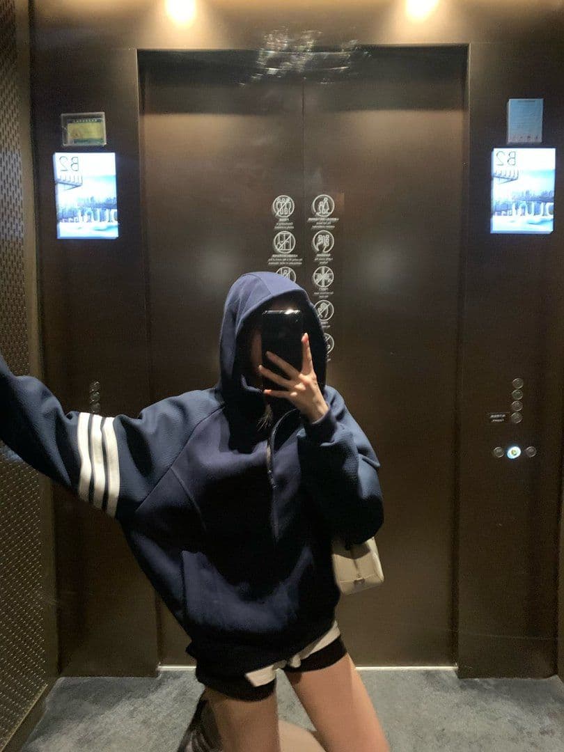 실사 한 부서 느긋한 느슨함 센스 후드 티 스웨터 여성 가을 작은 대중 루즈핏 카디건 코트 맨위 상세 이미지 23