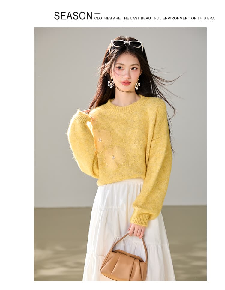 2026 년 가을 새로운 패션 라운드 넥 풀오버 달콤함 느긋한 바람 부드러운 찹쌀 스웨터 니트 맨위 상세 이미지 5