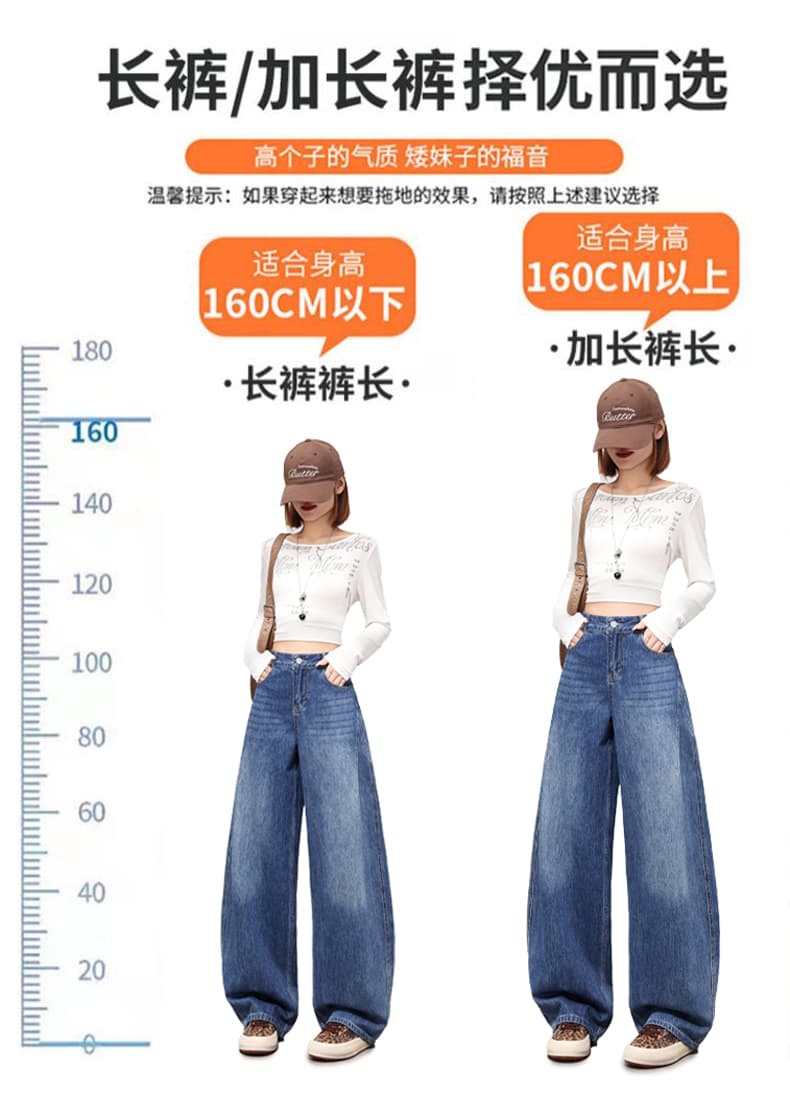 아메리칸 레트로 블루 모통이 칼 바지 2026 가을 겨울 새로운 하이웨이스트 루즈핏 넓은 다리 패치워크 도루 센스 낫 바닥 청소 바지 상세 이미지 9