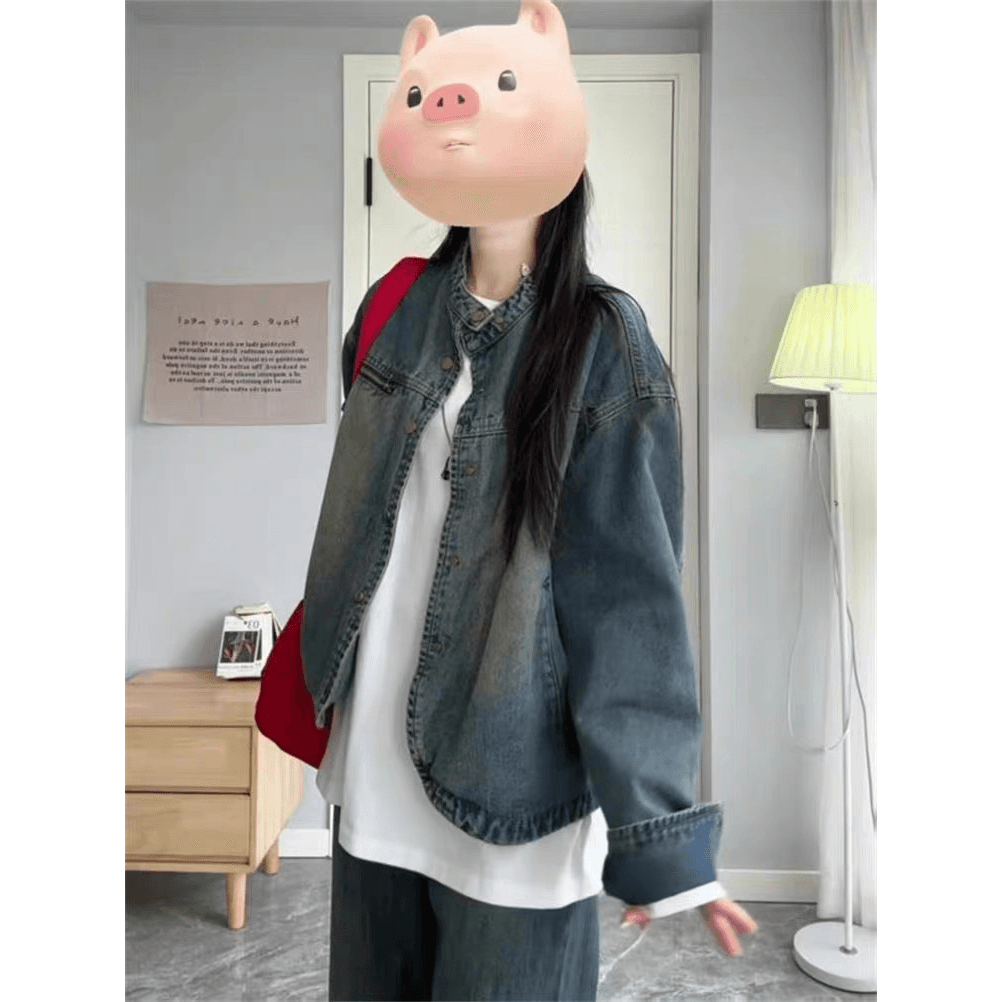 고대 복장 vintage 데님 얇은 코트 봄 드레스 여자 2026 년 새로운 루즈핏 캐주얼 다용도 재킷 오픈 가디건 이미지 5