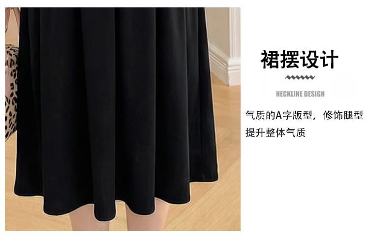 실사 지금 출산 착용 여름 새로운 패션 미니멀리즘 단색 드레스 한국 스타일 루즈핏 슬림해 보이는 출산 스커트 상세 이미지 6
