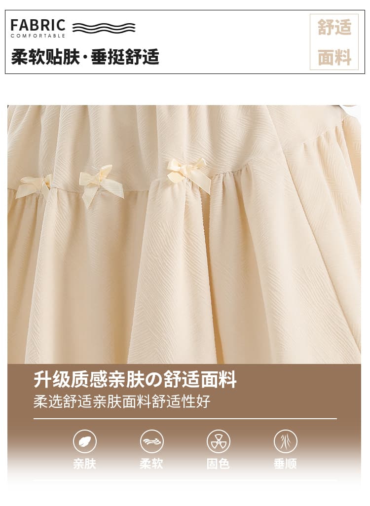 핫걸 달콤함 나비 매듭 스웨이드 원단 살구 색상 케이크 드레스 발레 바람 퍼프 스커트 작은 대중 짧은 스커트 반신 치마 상세 이미지 8