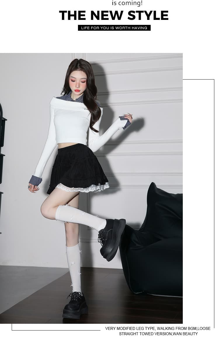 벨벳 커피 색상 레이스 레이스 반신 스커트 여성 가을 겨울 2026 새로운 하이웨이스트 슬림해 보이는 한 마디 퍼프 스커트 짧은 치마 상세 이미지 27