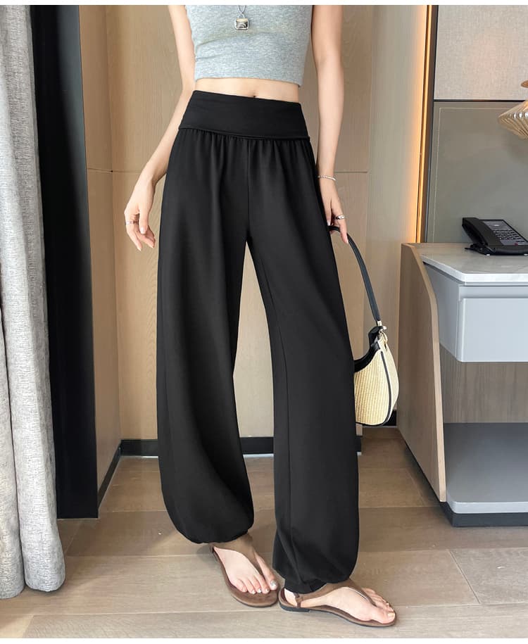 무료 호흡 바지 요가 가면 하렘 바지 뒤집다 측면 디자인 부드러운 부담하지 마세요. 도루 센스 랜턴 니트 바지 상세 이미지 37