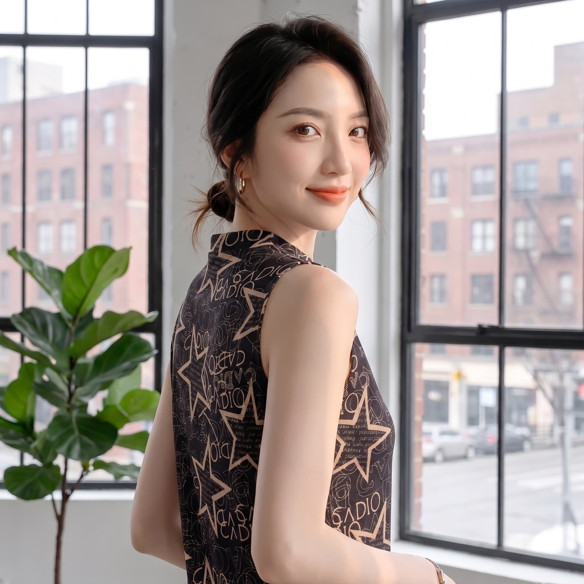 2026 가을 새로운 패션 알파벳 바퀴 프린트 민소매 반하이넥 티셔츠 여성 몸매 가꾸기 품격 맨위 작은 셔츠 상세 이미지 21