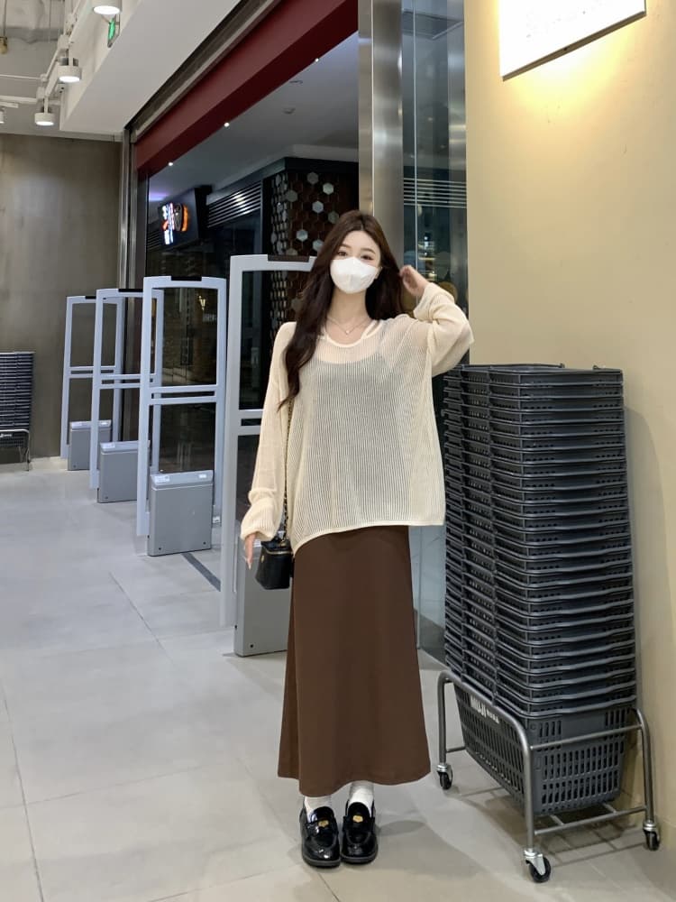 실사 빅 사이즈 여성 의류 봄 소금 부서 빛 요리 한 바람 블라우스 슬립 점프 슈트 치마 세트 품격 고급 센스 투피스 세트 상세 이미지 21