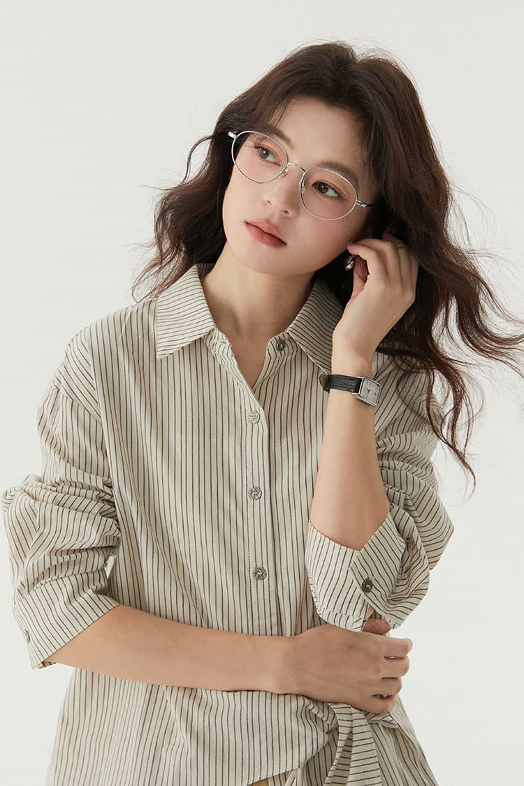 실사 출퇴근 품격 미니멀리즘 다용도 카키 색 루즈핏 슬림해 보이는 긴 바지 여성 상세 이미지 1