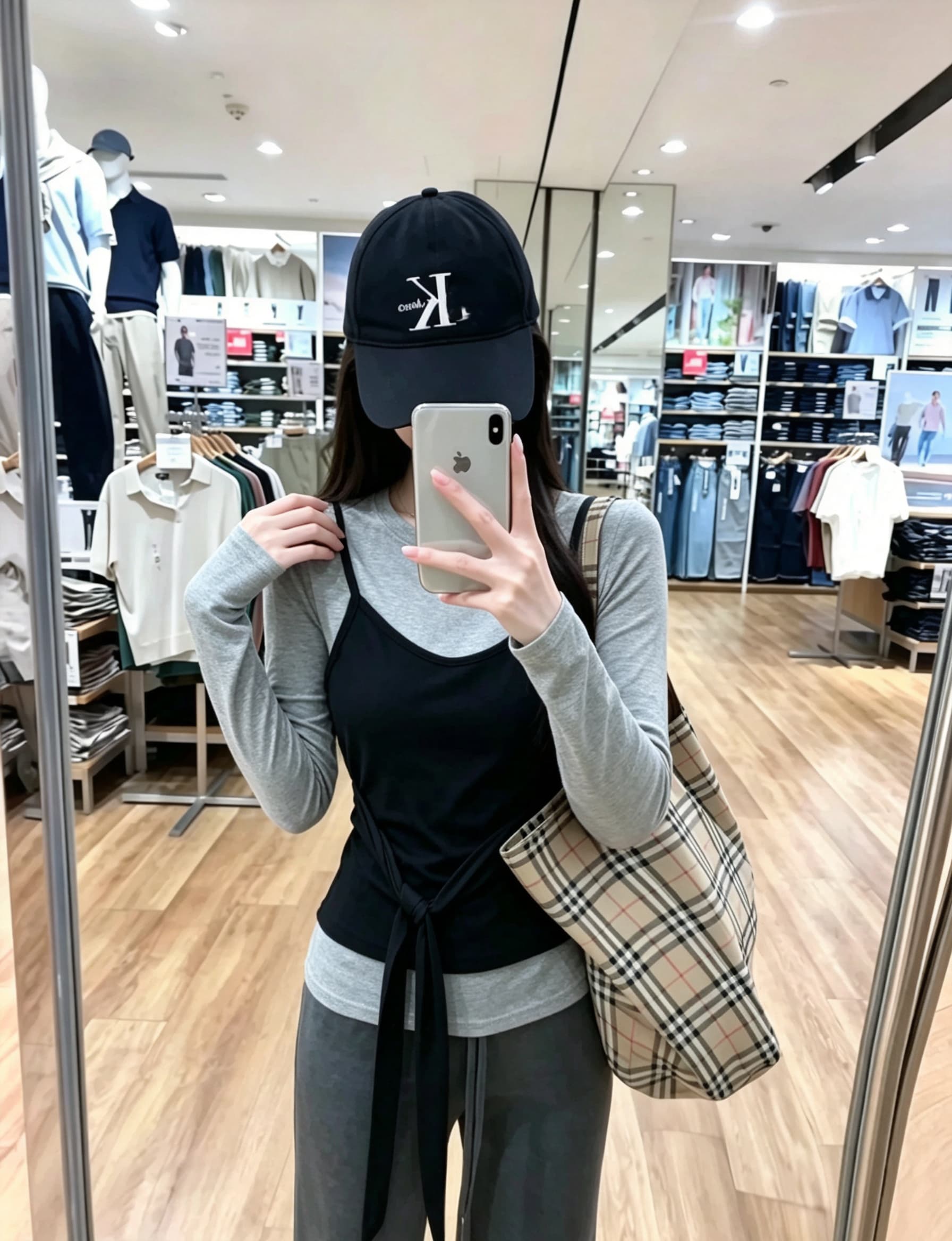 실사 정가 모달 레이스업 슬립 긴팔 여성 여름 가져 가라. 회색 다용도 티셔츠 투피스 세트 이미지 3