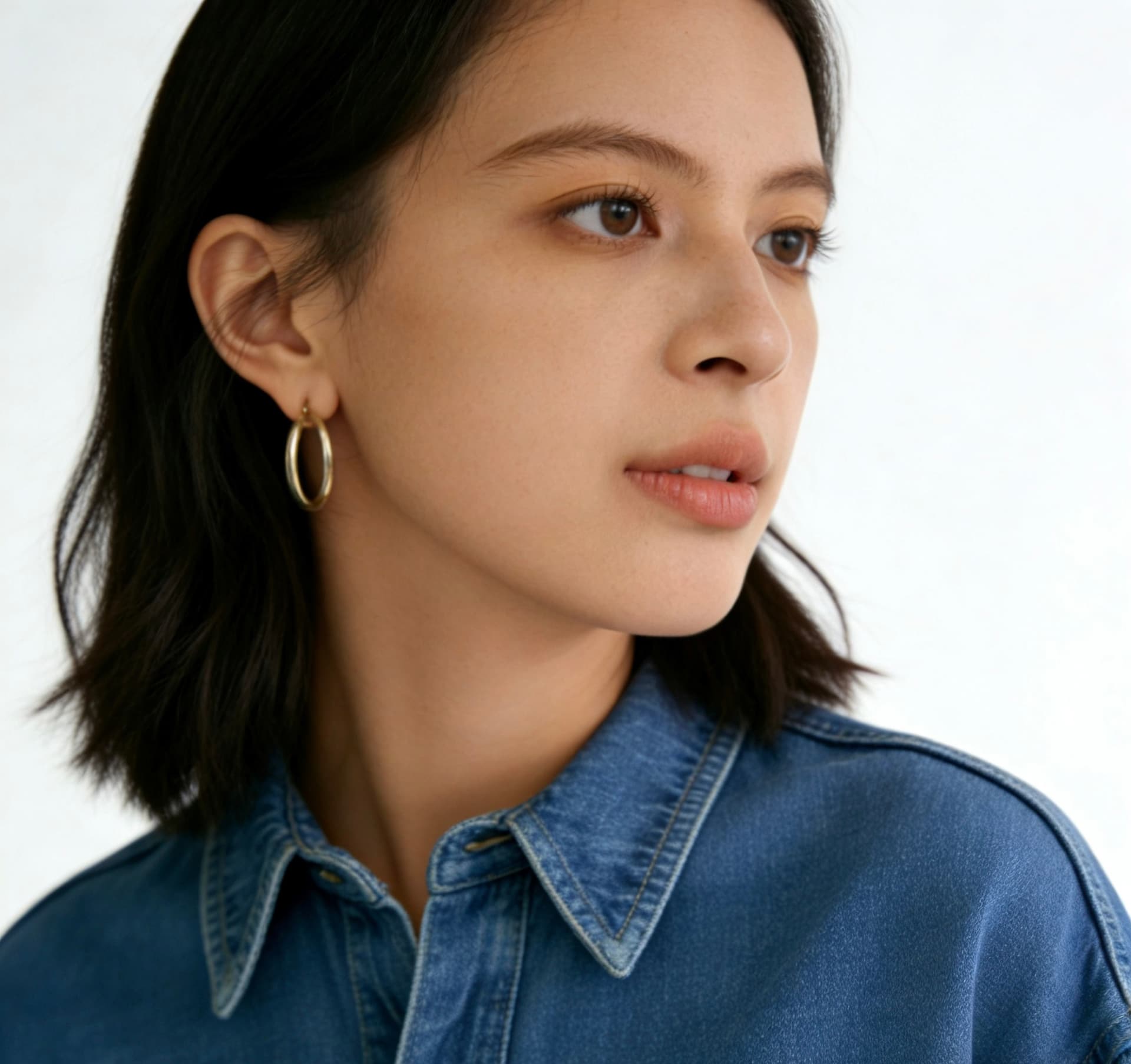 2026 새로운 세련된 oversize 가을 어깨 디자인 센스 작은 대중 루즈핏 셔츠 프로필 모양 데님 여성 코트 가을 상세 이미지 8