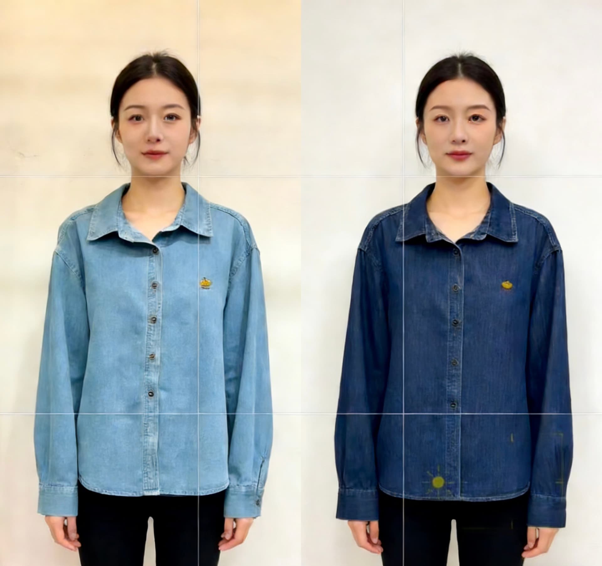 2026 봄 새로운 진한 파란색 자수 데님 여성 셔츠 재킷 긴팔 폴로 칼라 스택 착용 인사이드 가져 가라. 셔츠 맨위 이미지 4