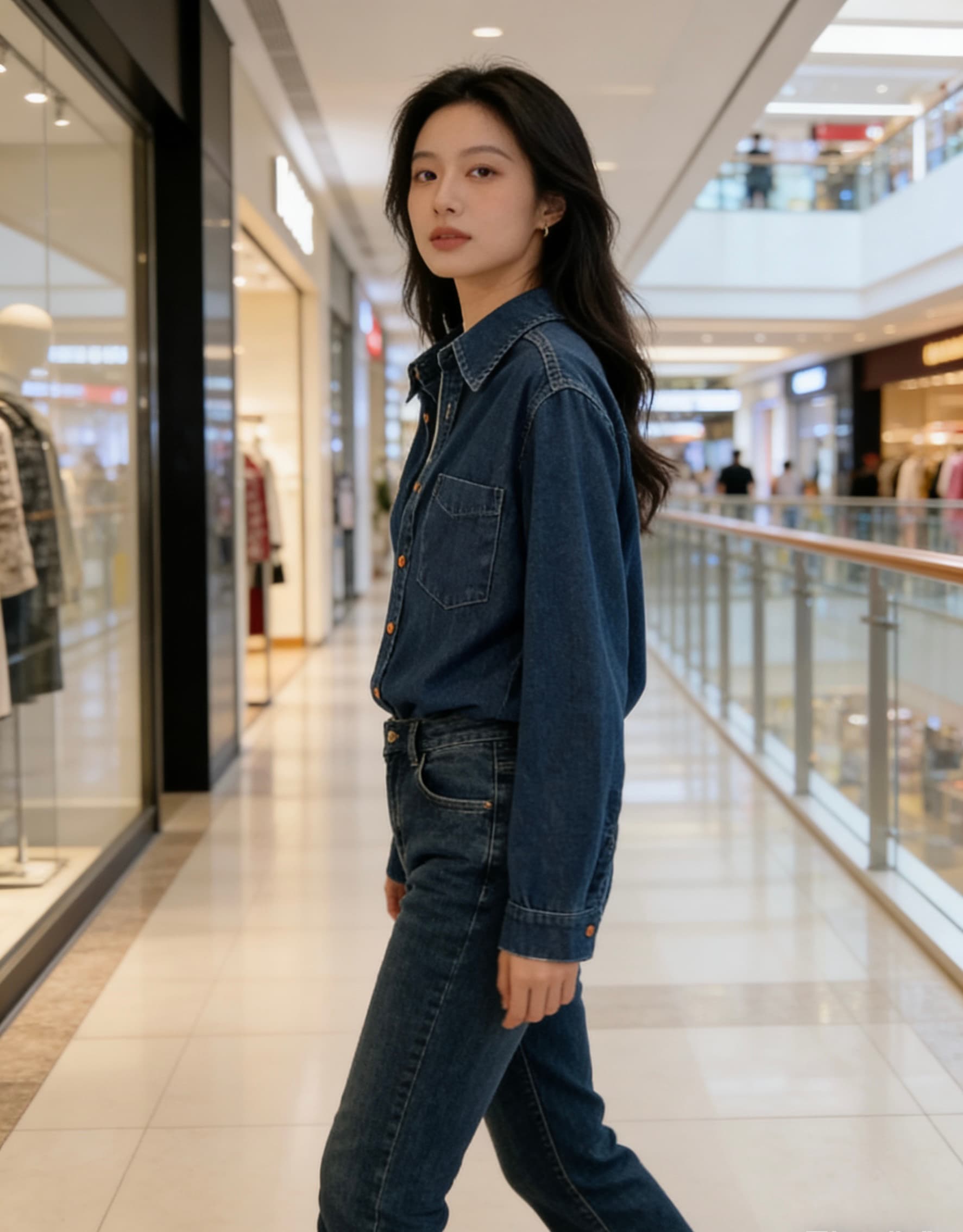 데님 여성 셔츠 한국 스타일 루즈핏 연령 감소 다용도 폴로 칼라 긴팔 이른 봄 ins 레트로 셔츠 트렌디 상세 이미지 7