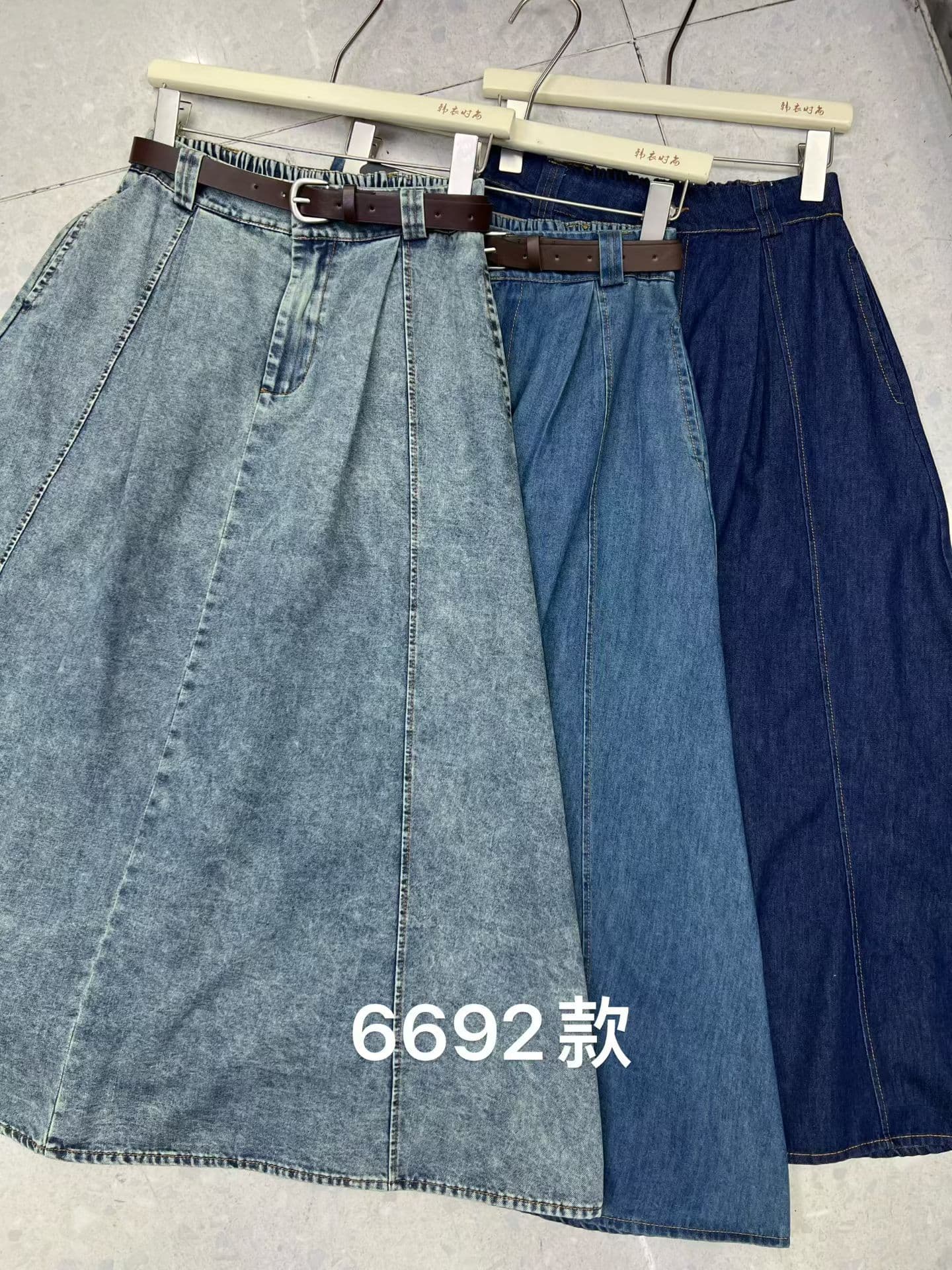 새로운 데님 반신 스커트 상세 이미지 15