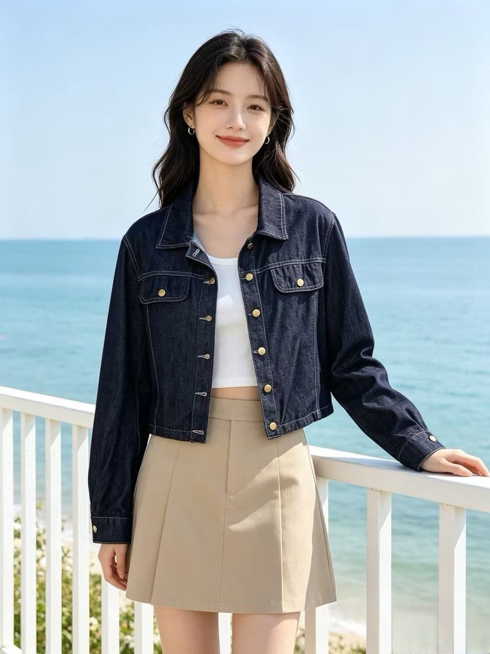 여름 가을 전환 그냥 필요 부드러운 데님 긴팔 오픈 가디건 캐주얼 착용 가져 가라. 이미지 3