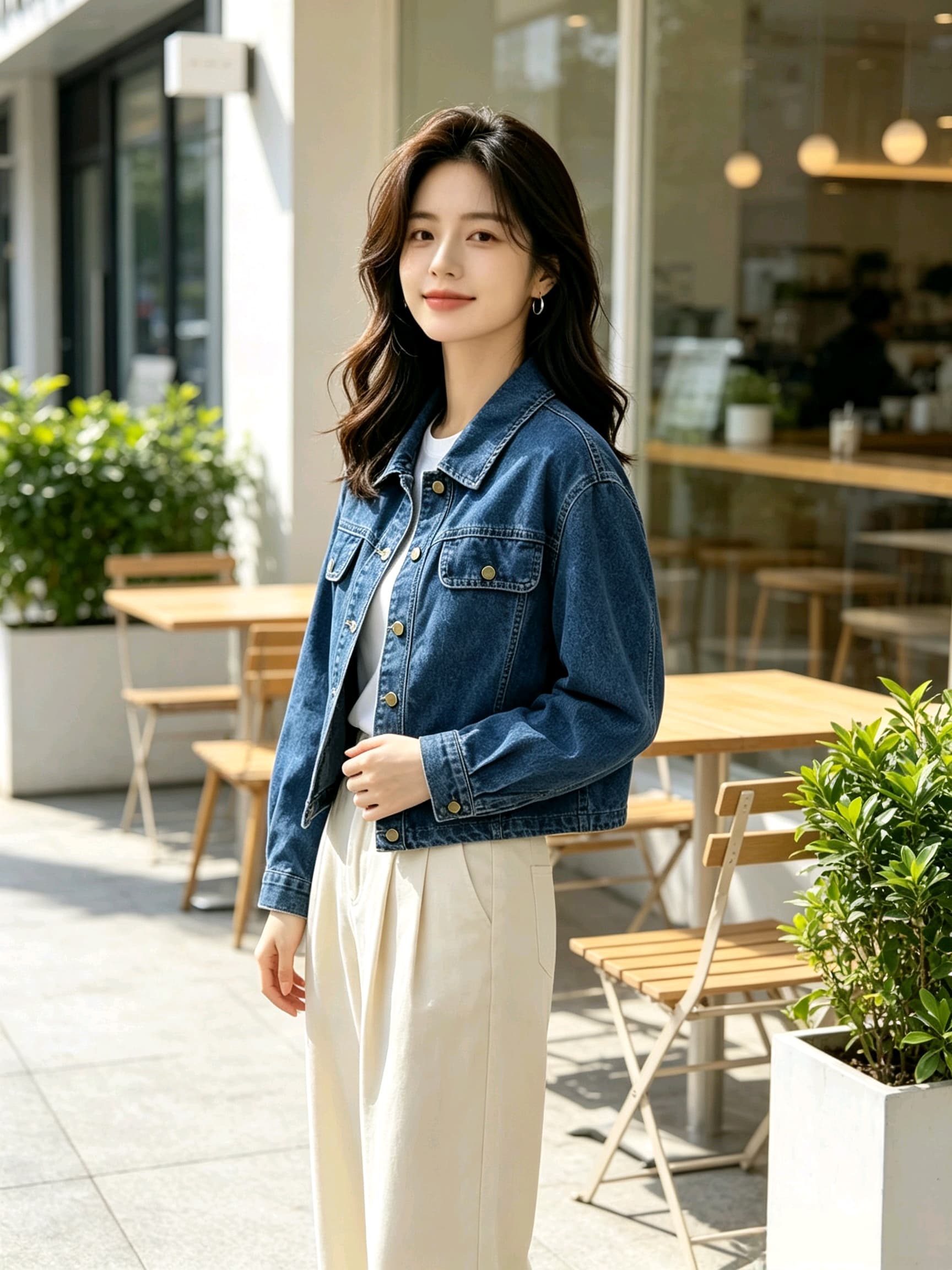 여름 가을 전환 그냥 필요 부드러운 데님 긴팔 오픈 가디건 캐주얼 착용 가져 가라. 상세 이미지 3