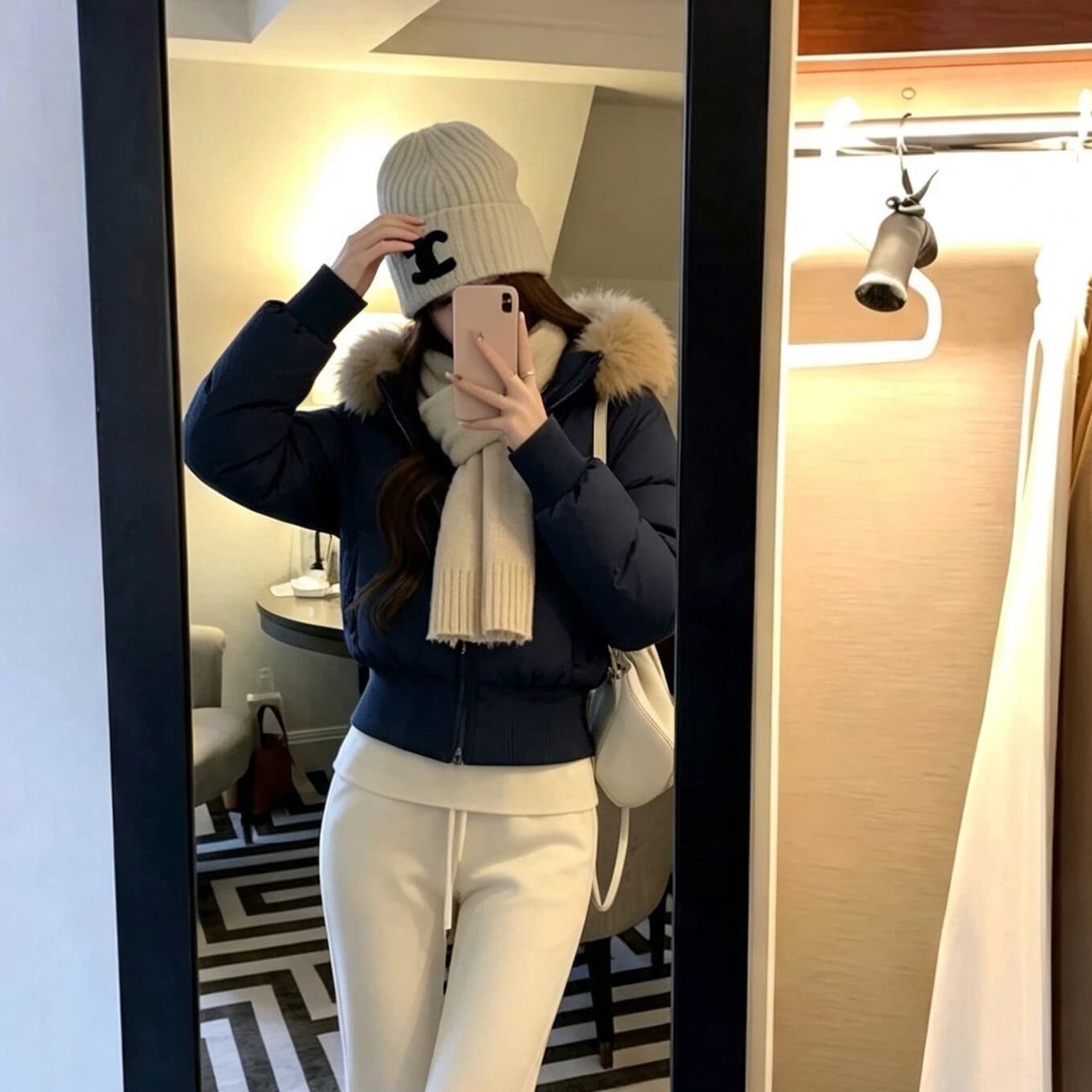 실사 작은 따뜻한 패키지 한국 스타일 학원 스타일 겨울 작은 키 후드 허리 수축 슬림해 보이는 두꺼운 쇼트 스타일 아래 면화 의류 여성 이미지 3