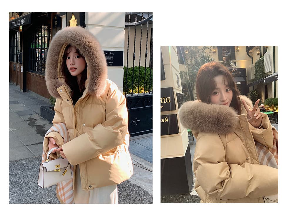 슈퍼 잘 생긴 아래 면화 의류 여성 겨울 2026 새로운 빅 사이즈 지방 mm 루즈핏 후드 두꺼운 쇼트 스타일 재킷 트렌디 상세 이미지 3