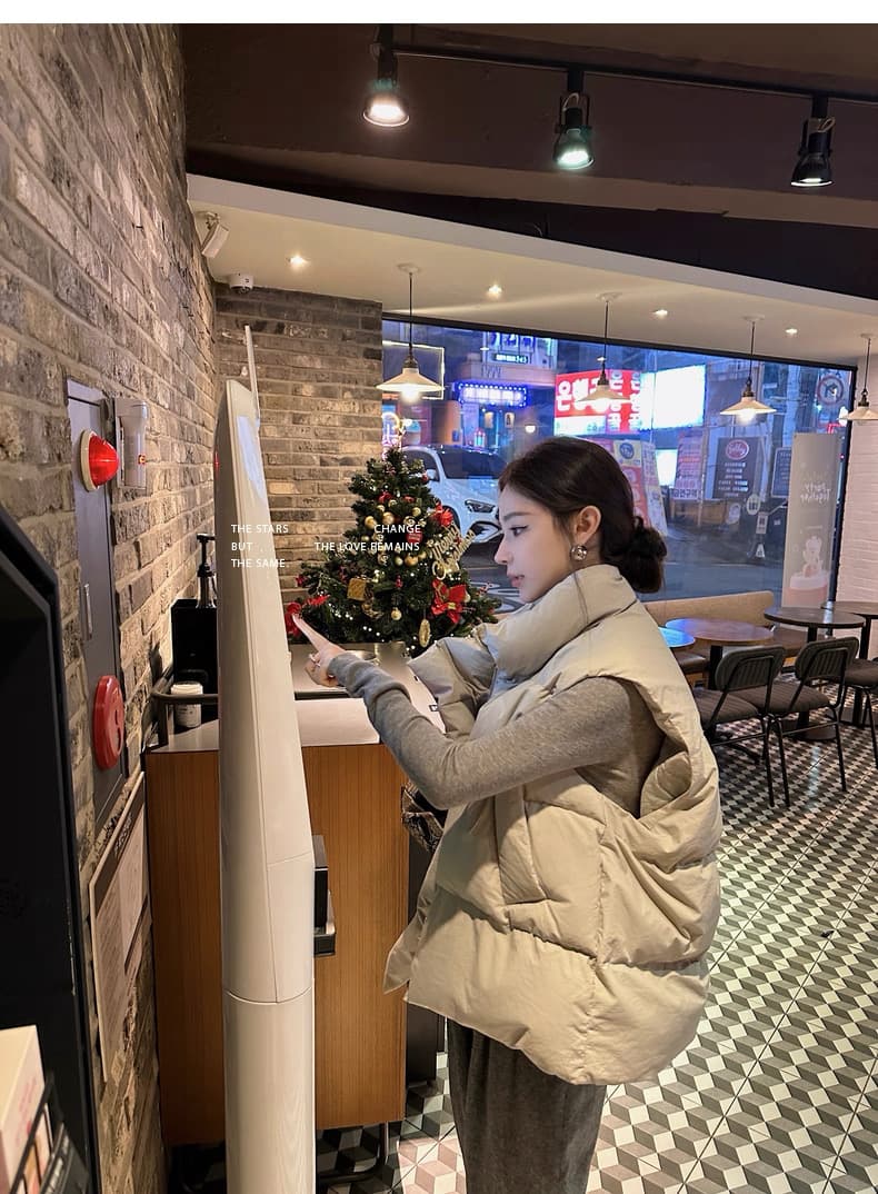 lilylikes 아래 면화 의류 작은 유럽 패키지 새로운 한국 스타일 루즈핏 스탠드 칼라 워싱 고급 빗질된 면 베스트 여성 코트 상세 이미지 27
