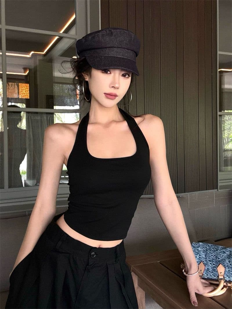 행침 목 백리스 섹시함 캐미솔 여름 인사이드 가져 가라. 아름다움 뒤로 브래지어 하나 벨트 가슴 패드 민소매 맨위 상세 이미지 28