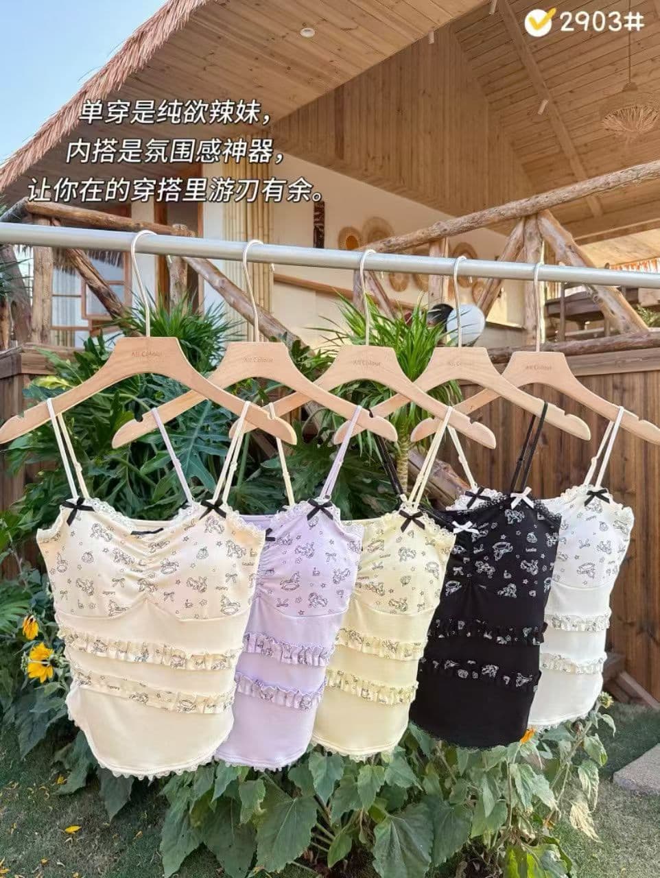 나비 매듭 레이스 달콤한 스타일 레이스 디자인 센스 캐미솔 핫걸 몸매 가꾸기 슬림해 보이는 튜브탑 만나는 맨위 상세 이미지 3