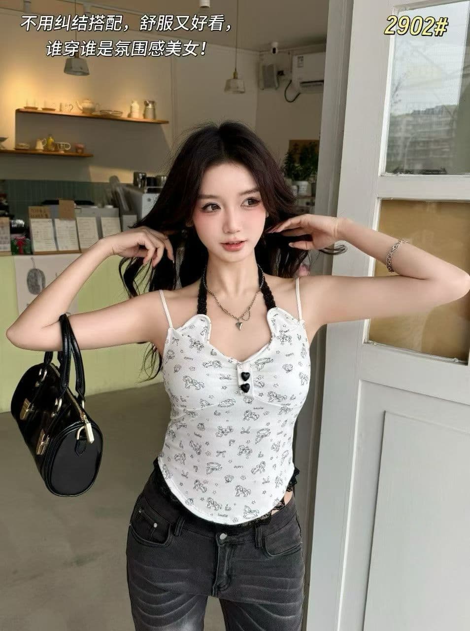 행침 목 스타일 순수한 욕망 꽃무늬 슬립 여성 여름 벨트 가슴 패드 섹시함 핫걸 쇼트 스타일 만나는 인사이드 잡아라. 의류 외출용 한 이미지 2