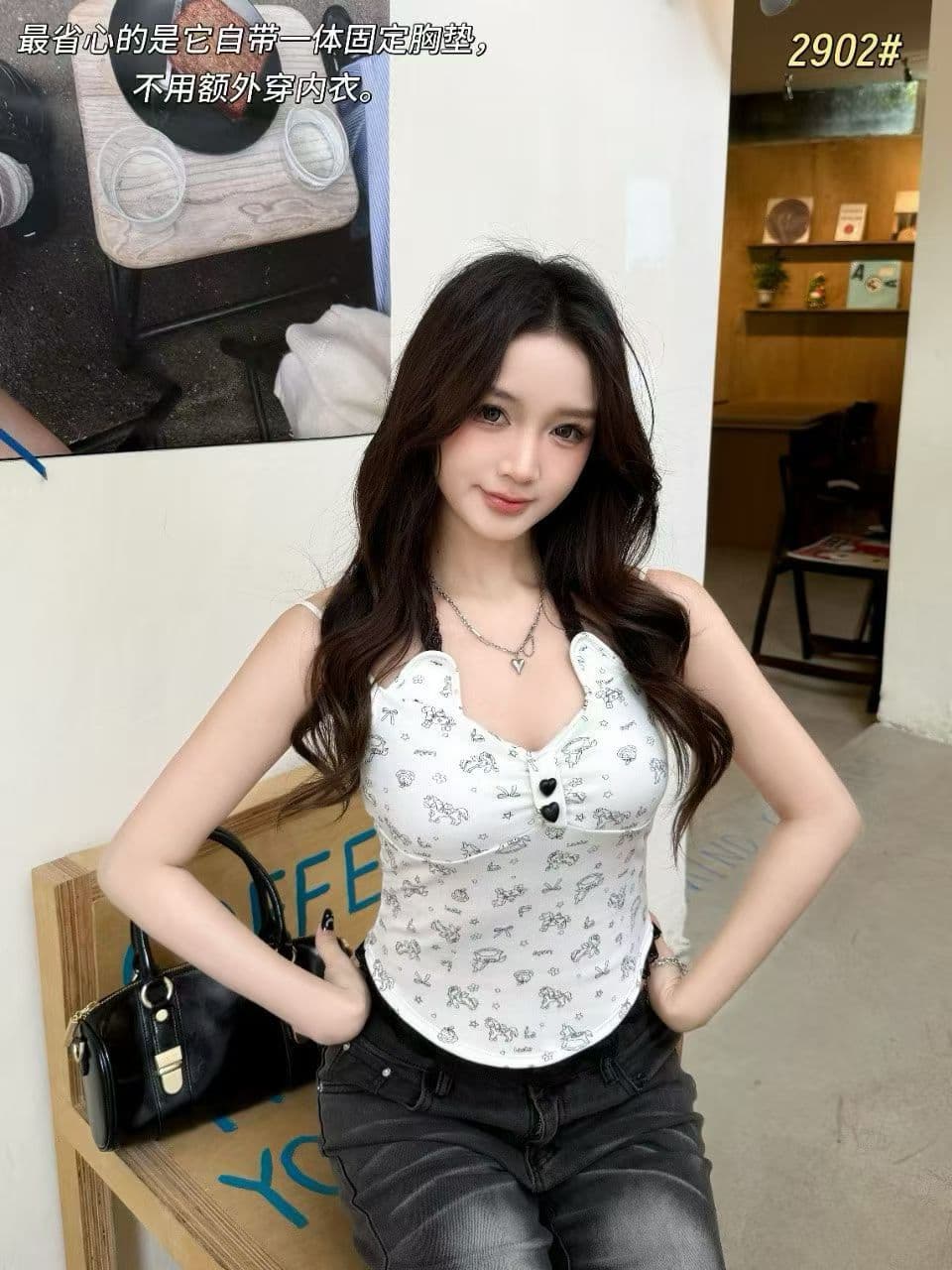 행침 목 스타일 순수한 욕망 꽃무늬 슬립 여성 여름 벨트 가슴 패드 섹시함 핫걸 쇼트 스타일 만나는 인사이드 잡아라. 의류 외출용 한
