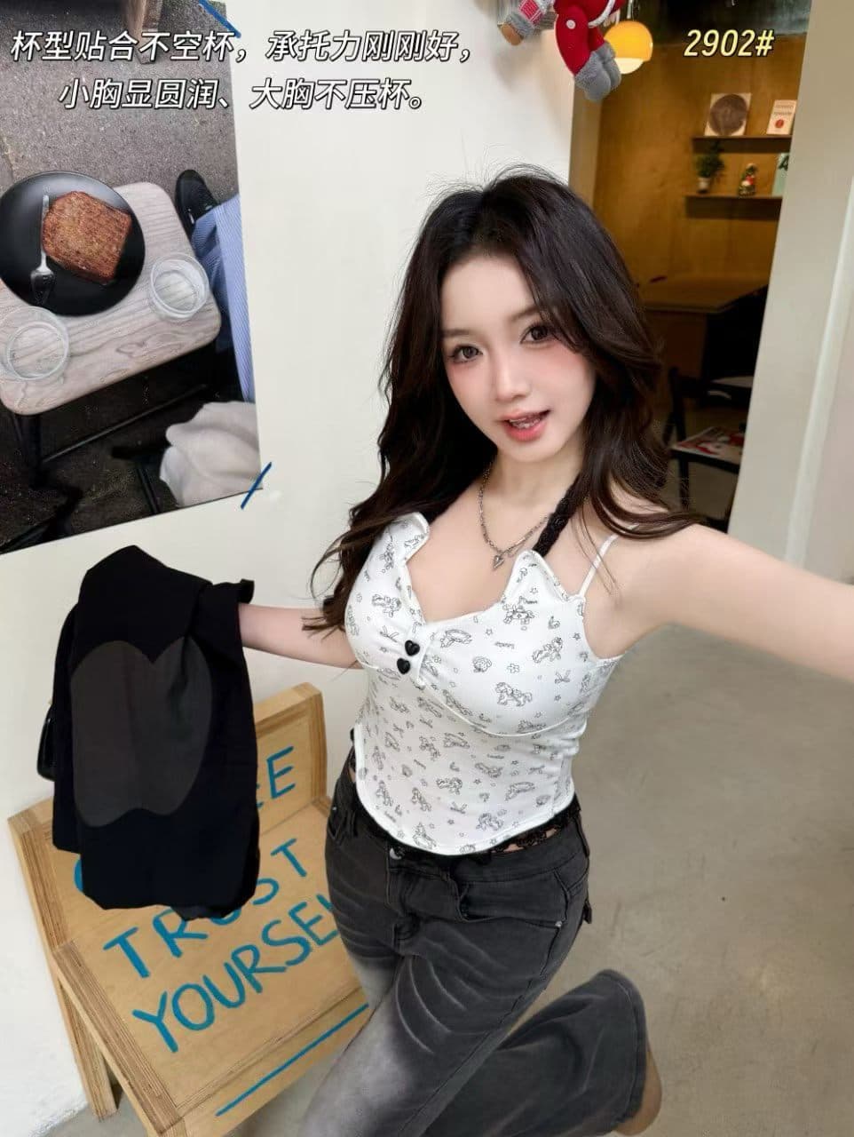행침 목 스타일 순수한 욕망 꽃무늬 슬립 여성 여름 벨트 가슴 패드 섹시함 핫걸 쇼트 스타일 만나는 인사이드 잡아라. 의류 외출용 한 상세 이미지 8