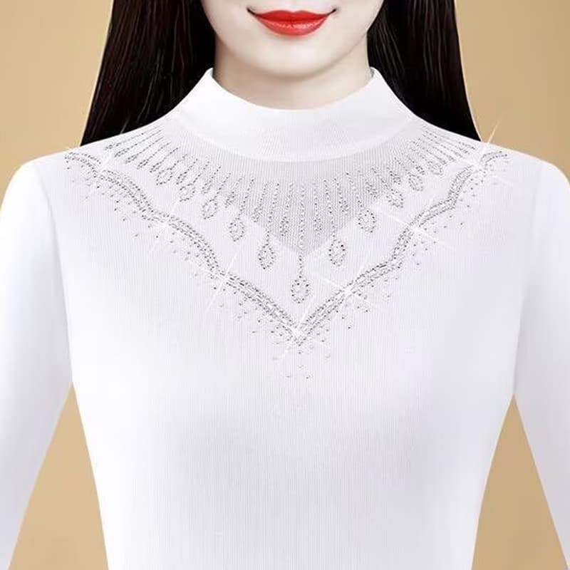 반하이넥 기본 셔츠 여성 가을 겨울 새로운 인사이드 가져 가라. 몸매 가꾸기 망사 맨위 긴팔 티셔츠 외국 가스 다용도 작은 셔츠 이미지 3