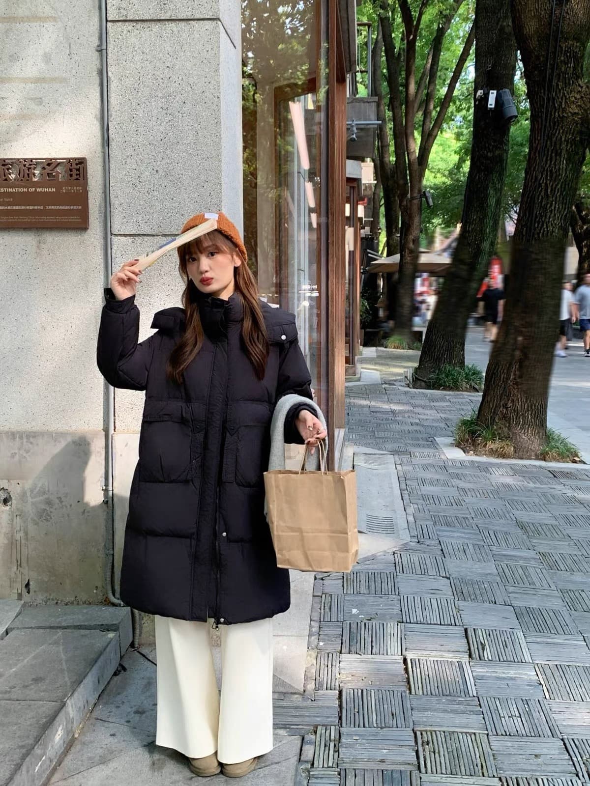 사실 다운 한 부서 후드 중간 길이 다운 재킷 여성 2026 겨울 보온 루즈핏 두꺼운 빵 외투 상세 이미지 15