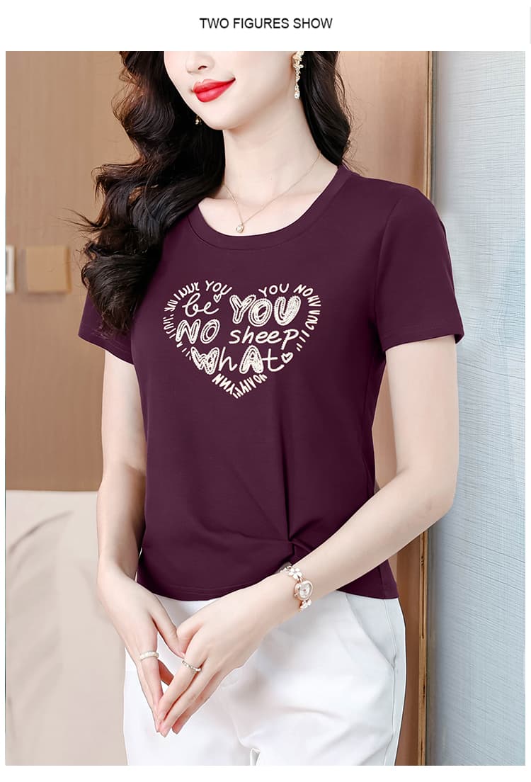 불규칙 알파벳 프린트 반팔 티셔츠 여성 여름 새로운 루즈핏 쇼트 스타일 맨위 Chic 긍정적 인 어깨 작은 셔츠 트렌디 상세 이미지 20