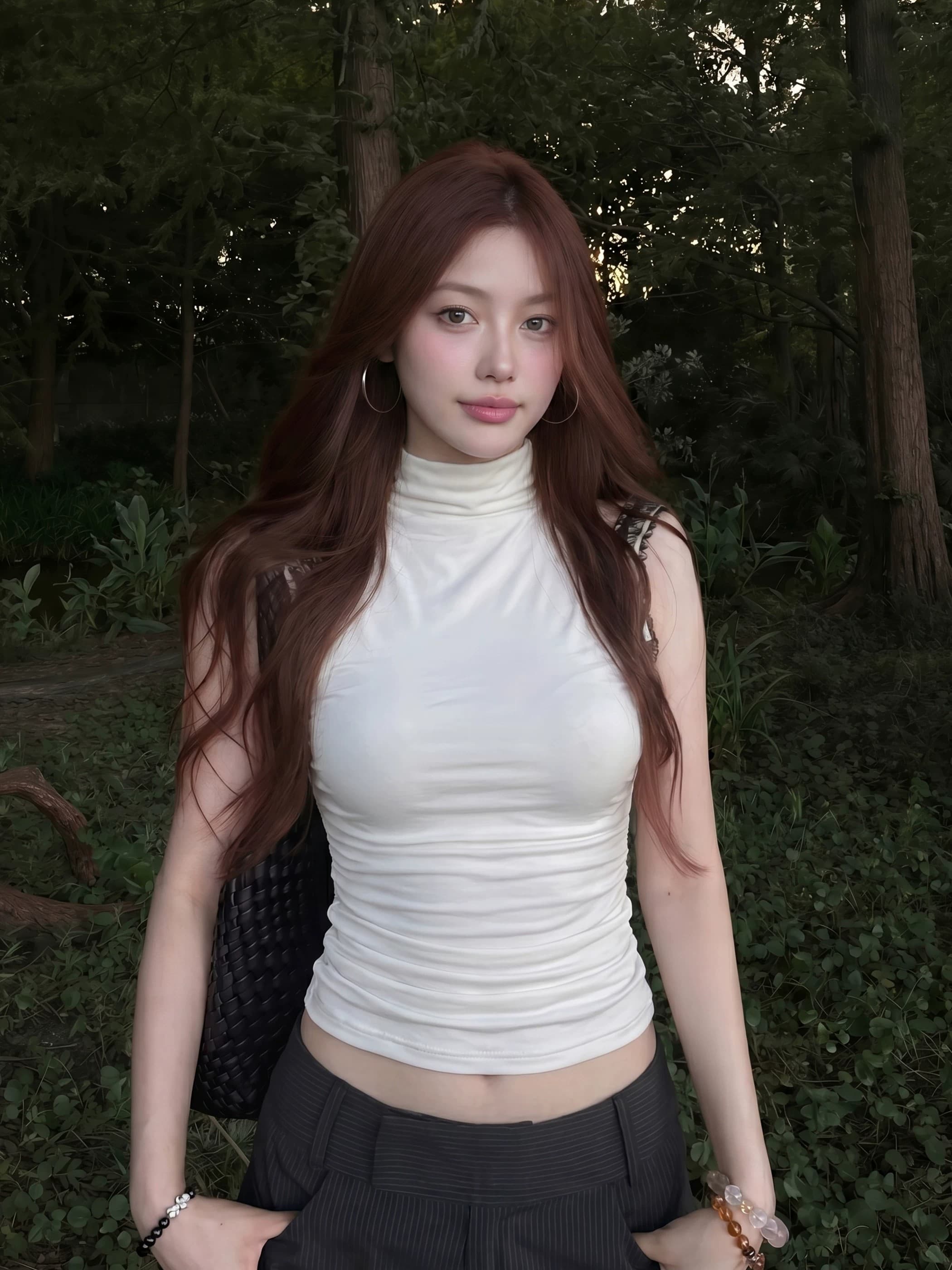 260 그램 사람들 면 레이스 백리스 터틀넥 민소매 조끼 여성 여름 순수한 욕망 핫걸 주름 몸매 가꾸기 슬림해 보이는 맨위
