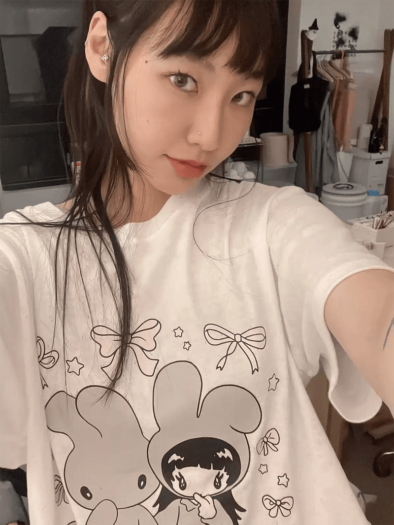 경관 그림 21 순면 210 그램 이후 패키지 칼라 여름 드레스 한 부서 반팔 티셔츠 여성 한국 스타일 루즈핏 빅 사이즈 프린트 상세 이미지 5
