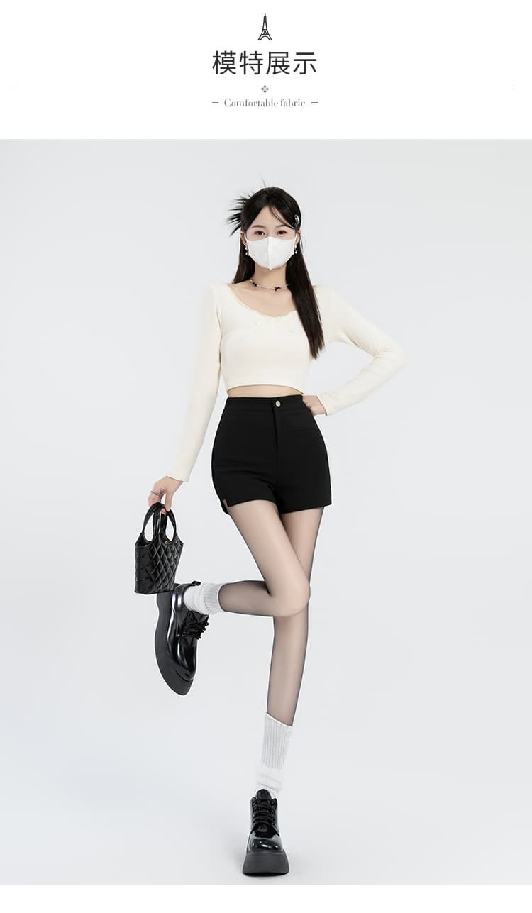언더 의류 누락 된 반바지 여성 여름 안전 바지 노출 방지 검정색 레깅스 외출용 타이트 재즈 여성 단체 핫 바지 상세 이미지 12